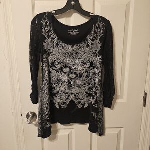 RXB Long Sheer Sleeve Top SzM